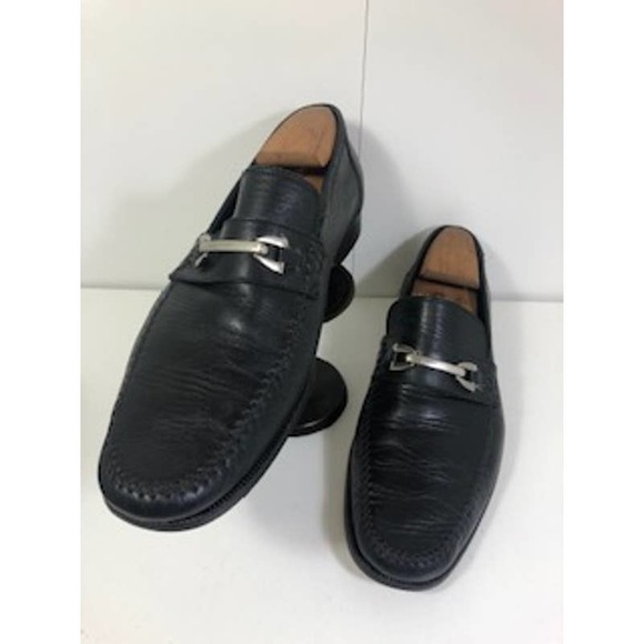 Bruno Magli Leather Piatto Horse Bit Band Slip On Loafer Shoes Black Mens 12 M main image 7